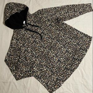 Women's Ideology Plus Size Printed Round Hem Leopard Print Hoodie Size 3X